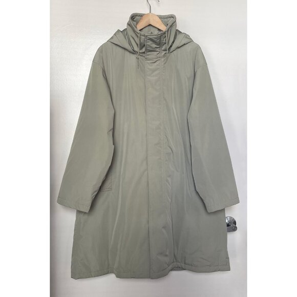 Uniqlo : C Oversized Hooded Coat Unisex Medium M Neutral Khaki Beige Taupe EUC - Picture 3 of 14